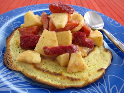 Image : recette Blinis aux fraises et aux fruits