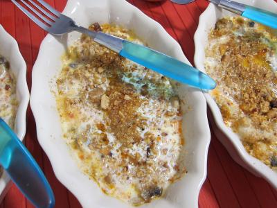 Recette Roussette en cassolettes aux cacahuètes