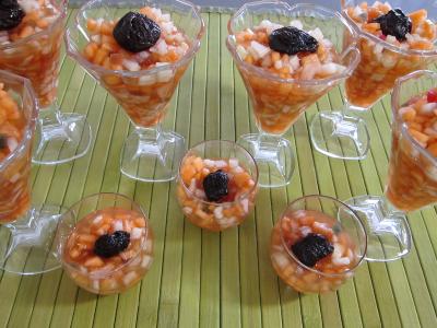 macédoine : Verrine de macédoine de melon et pastèque au Porto