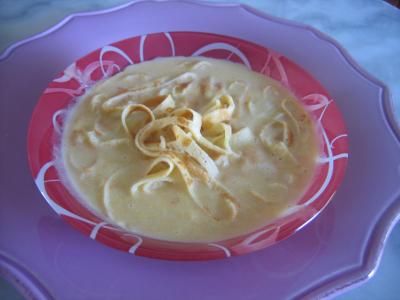 Image : recette Crème de poireau aux crêpes